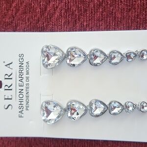 Serra Silver Heart Cascade Earrings